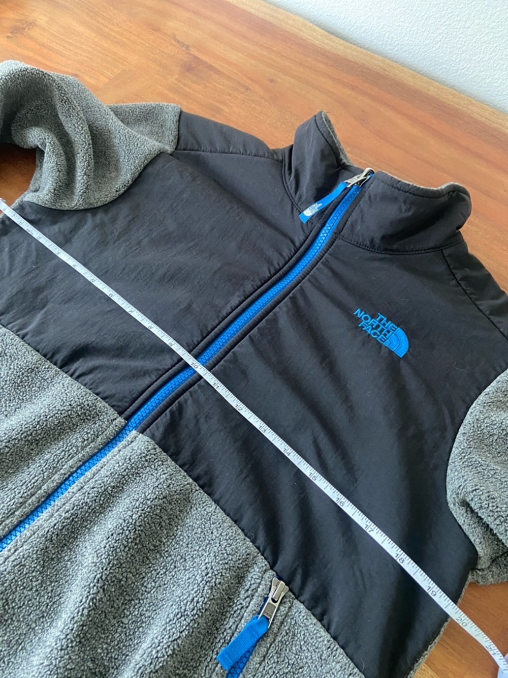 The North Face boys Denali Fleece zip up jacket grey black blue outdoor L 14/16 - Picture 13 of 16